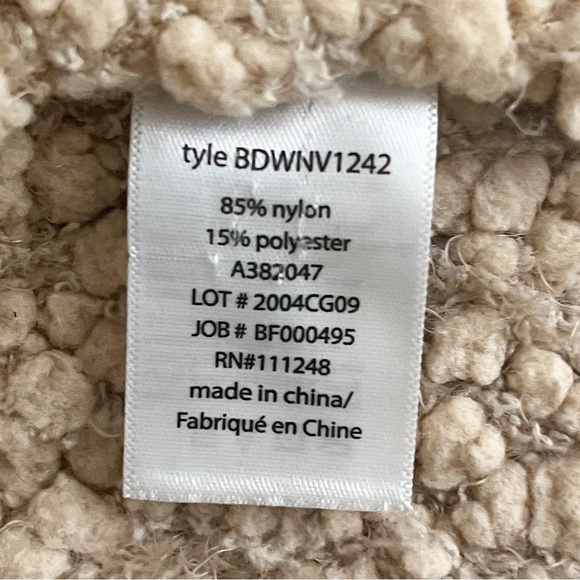 Barefoot Dreams Boucle Tan Shawl Cardi Cardigan Sweater Shacket - Picture 14 of 15